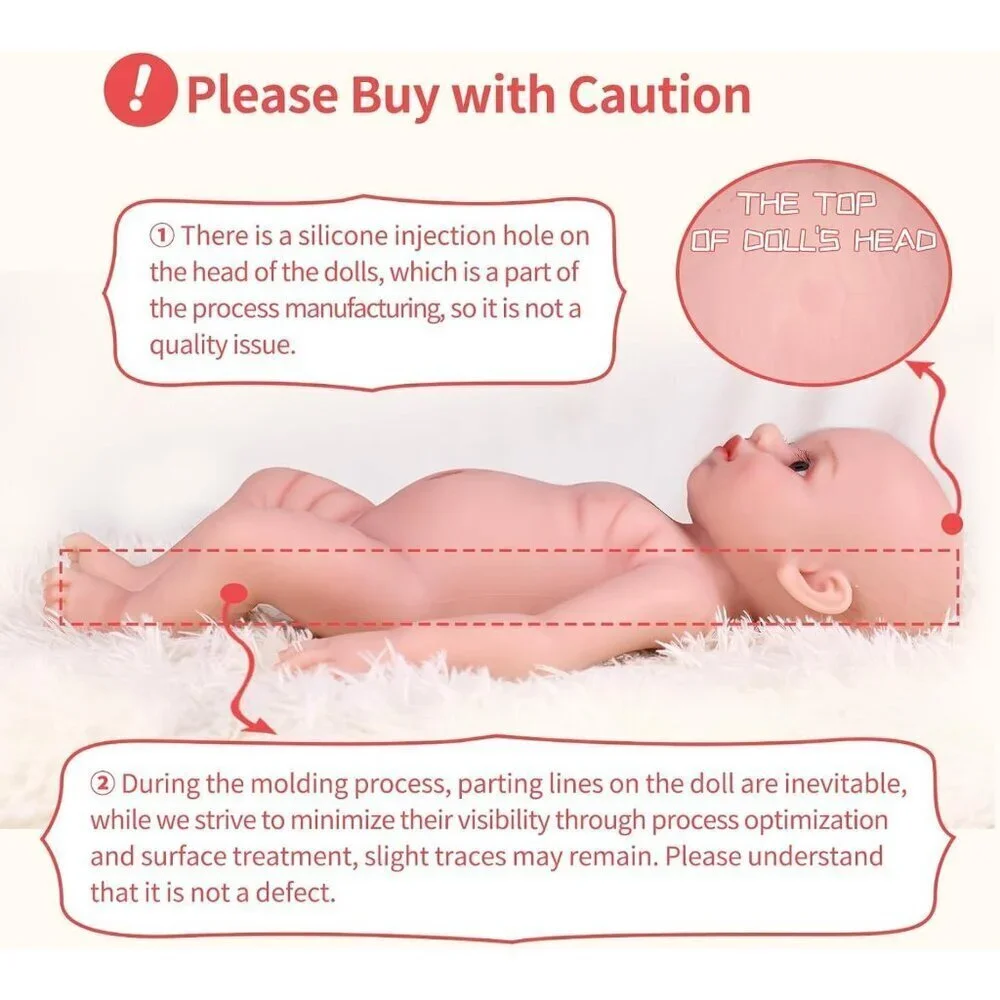 17.3 Inch Realistic Lifelike Newborn Brown Baby Girl Doll Open Eyes 6.4 Lb Doll
